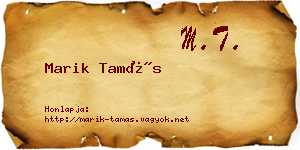Marik Tamás névjegykártya